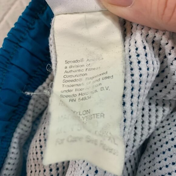 Speedo Mens 2XL Swim Trunks Blue Board Shorts Mesh Lined Inner Pocket - Picture 8 of 10